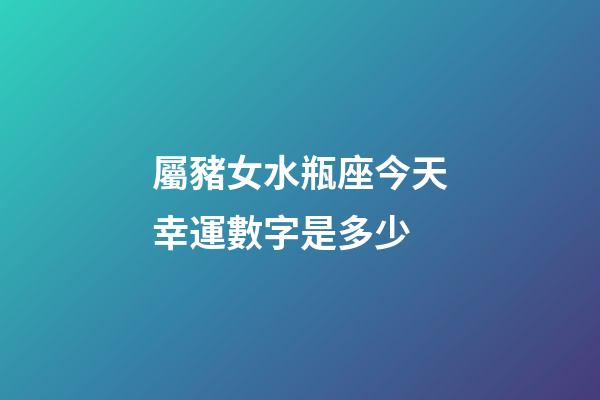 屬豬女水瓶座今天幸運數字是多少-第1張-星座運勢-玄機派