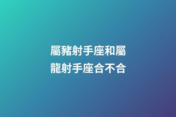 屬豬射手座和屬龍射手座合不合-第1張-星座運(yùn)勢(shì)-玄機(jī)派