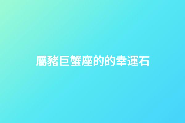 屬豬巨蟹座的的幸運石-第1張-星座運勢-玄機派