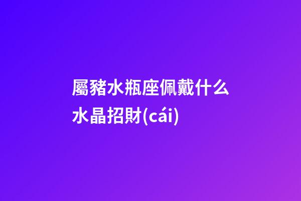 屬豬水瓶座佩戴什么水晶招財(cái)