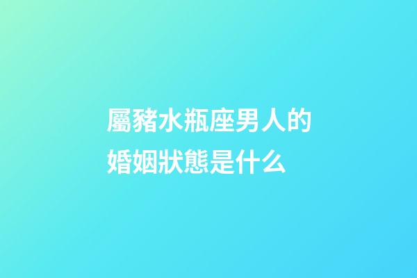 屬豬水瓶座男人的婚姻狀態是什么-第1張-星座運勢-玄機派