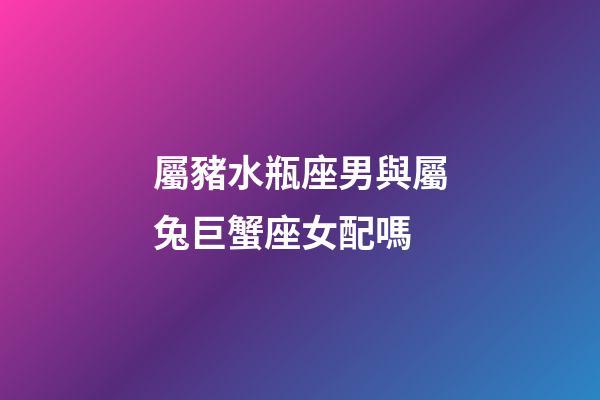 屬豬水瓶座男與屬兔巨蟹座女配嗎-第1張-星座運(yùn)勢(shì)-玄機(jī)派