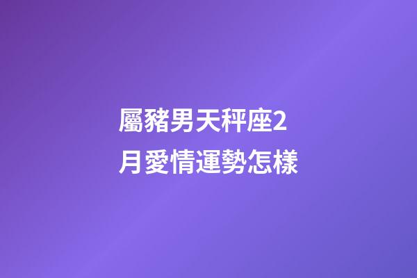 屬豬男天秤座2月愛情運勢怎樣-第1張-星座運勢-玄機派