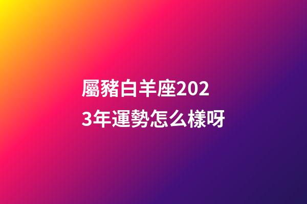 屬豬白羊座2023年運勢怎么樣呀-第1張-星座運勢-玄機派
