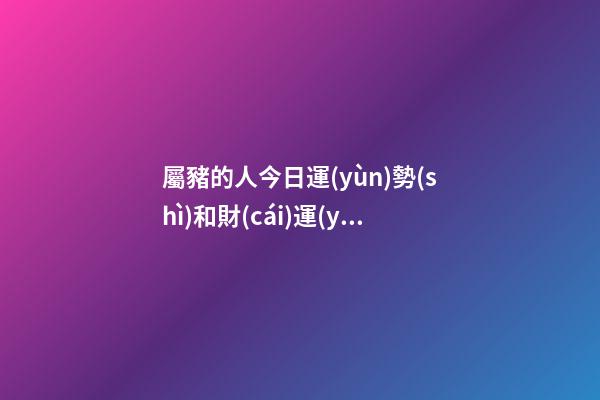 屬豬的人今日運(yùn)勢(shì)和財(cái)運(yùn)如何，十二生肖每日運(yùn)勢(shì)-第1張-觀(guān)點(diǎn)-玄機(jī)派