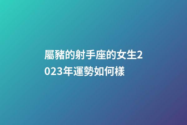 屬豬的射手座的女生2023年運勢如何樣-第1張-星座運勢-玄機派