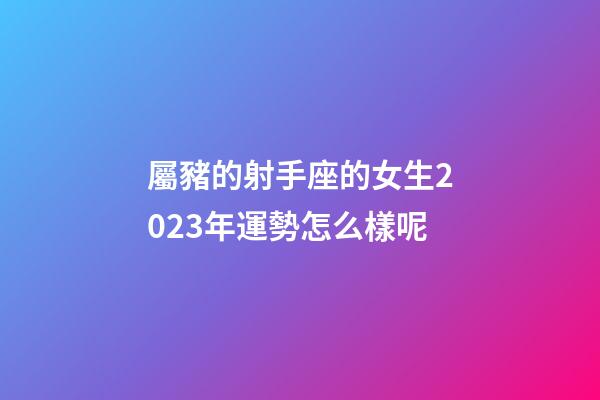 屬豬的射手座的女生2023年運勢怎么樣呢-第1張-星座運勢-玄機派