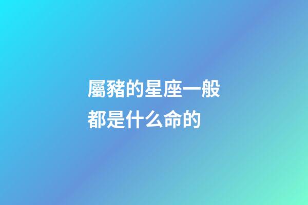 屬豬的星座一般都是什么命的-第1張-星座運勢-玄機派