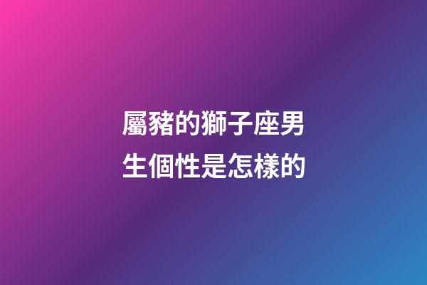 屬豬的獅子座男生個性是怎樣的-第1張-星座運勢-玄機派