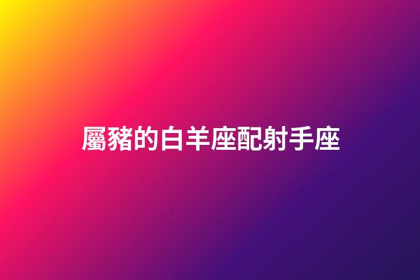 屬豬的白羊座配射手座-第1張-星座運勢-玄機派