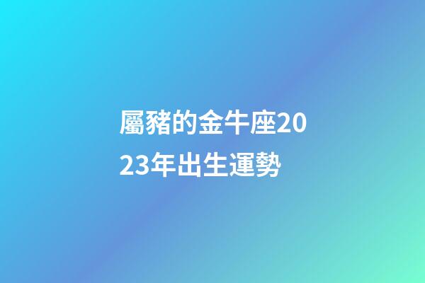 屬豬的金牛座2023年出生運勢-第1張-星座運勢-玄機派