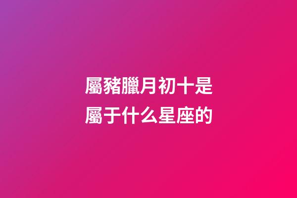 屬豬臘月初十是屬于什么星座的