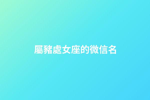 屬豬處女座的微信名-第1張-星座運(yùn)勢(shì)-玄機(jī)派