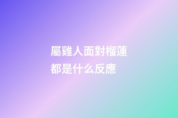 屬雞人面對榴蓮都是什么反應
