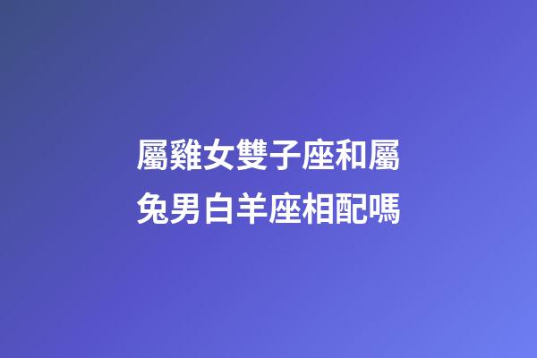 屬雞女雙子座和屬兔男白羊座相配嗎-第1張-星座運勢-玄機派