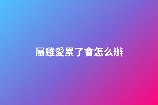 屬雞愛累了會怎么辦