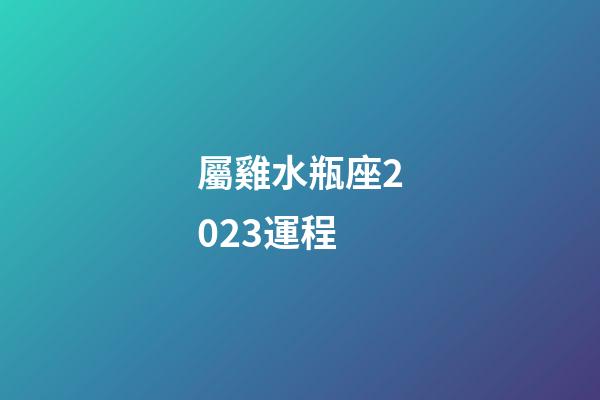屬雞水瓶座2023運程-第1張-星座運勢-玄機派