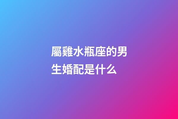 屬雞水瓶座的男生婚配是什么-第1張-星座運勢-玄機派
