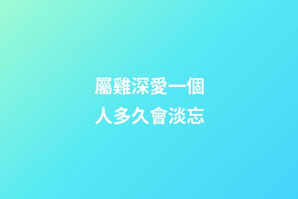 屬雞深愛一個人多久會淡忘