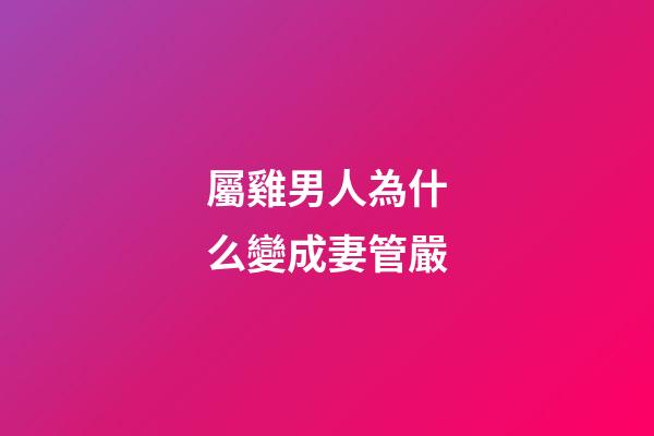 屬雞男人為什么變成妻管嚴
