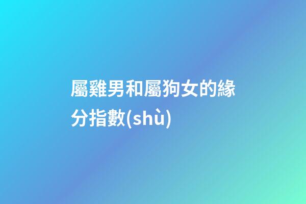 屬雞男和屬狗女的緣分指數(shù)