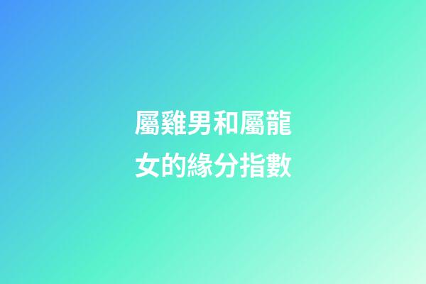 屬雞男和屬龍女的緣分指數