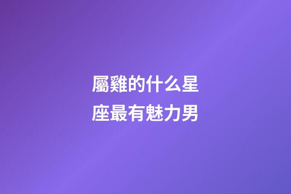 屬雞的什么星座最有魅力男