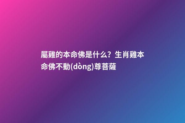 屬雞的本命佛是什么？生肖雞本命佛不動(dòng)尊菩薩