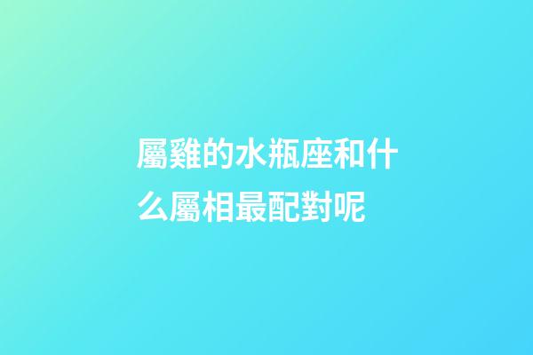 屬雞的水瓶座和什么屬相最配對呢-第1張-星座運勢-玄機派