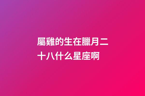 屬雞的生在臘月二十八什么星座啊