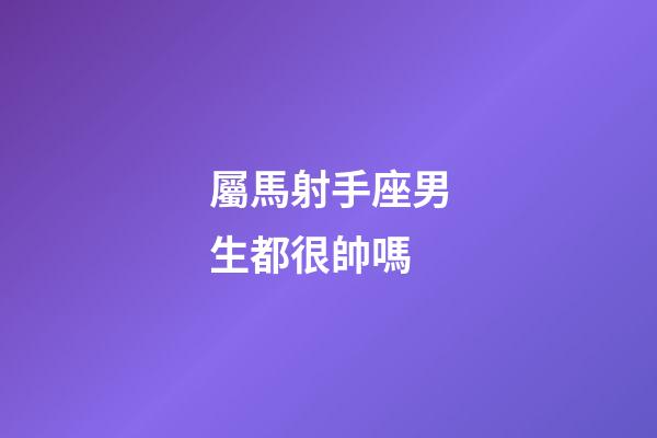 屬馬射手座男生都很帥嗎