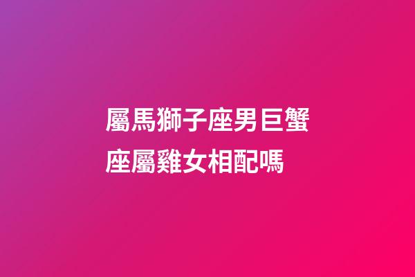 屬馬獅子座男巨蟹座屬雞女相配嗎-第1張-星座運勢-玄機派