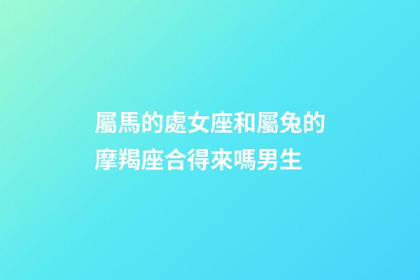 屬馬的處女座和屬兔的摩羯座合得來嗎男生-第1張-星座運勢-玄機派