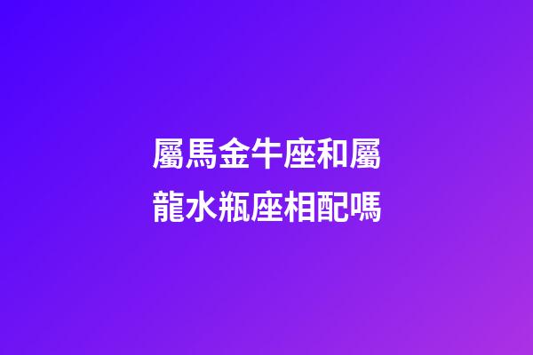 屬馬金牛座和屬龍水瓶座相配嗎-第1張-星座運(yùn)勢(shì)-玄機(jī)派