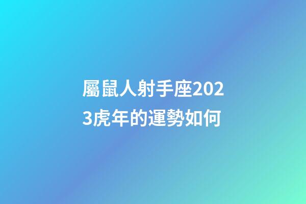 屬鼠人射手座2023虎年的運勢如何-第1張-星座運勢-玄機派