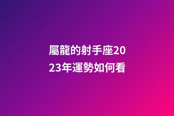 屬龍的射手座2023年運勢如何看-第1張-星座運勢-玄機派