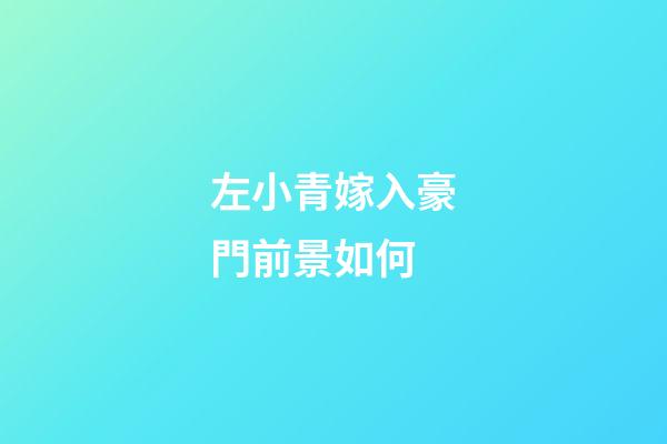 左小青嫁入豪門前景如何