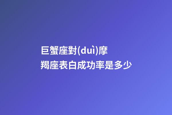 巨蟹座對(duì)摩羯座表白成功率是多少
