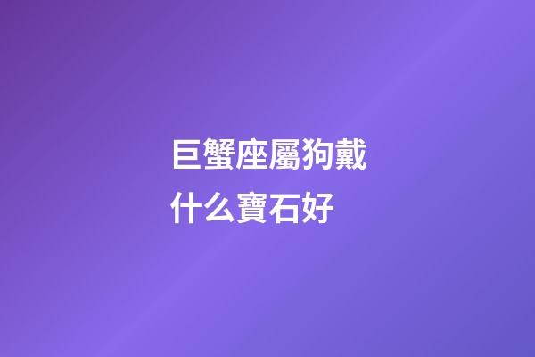 巨蟹座屬狗戴什么寶石好-第1張-星座運勢-玄機派