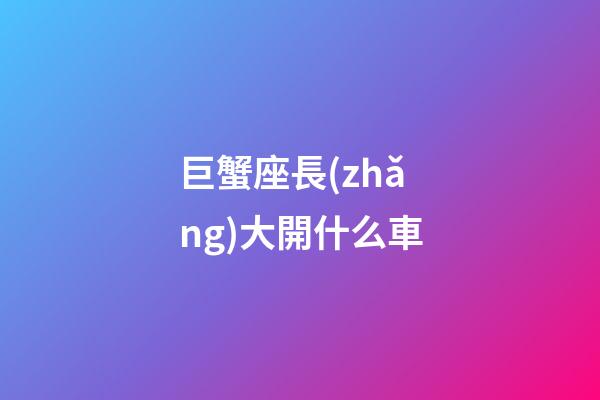 巨蟹座長(zhǎng)大開什么車