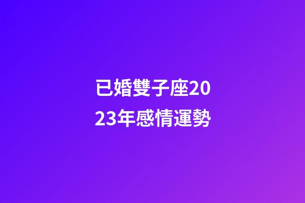 已婚雙子座2023年感情運勢-第1張-星座運勢-玄機派
