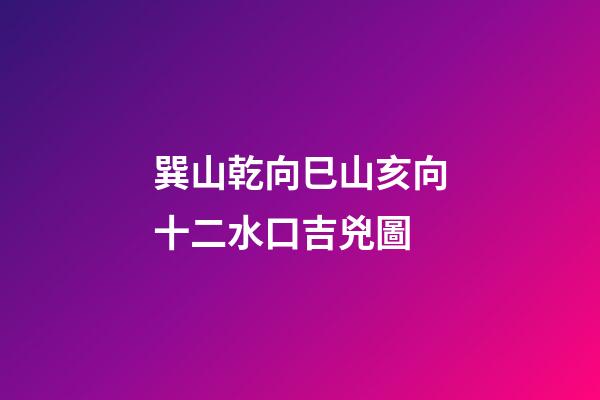 巽山乾向巳山亥向十二水口吉兇圖