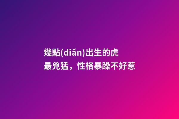 幾點(diǎn)出生的虎最兇猛，性格暴躁不好惹
