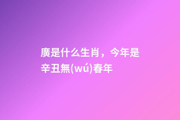 廣是什么生肖，今年是辛丑無(wú)春年-第1張-觀點(diǎn)-玄機(jī)派