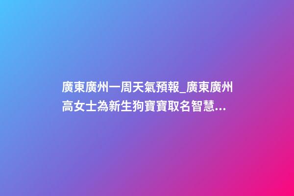 廣東廣州一周天氣預報_廣東廣州高女士為新生狗寶寶取名智慧型套餐-第1張-公司起名-玄機派