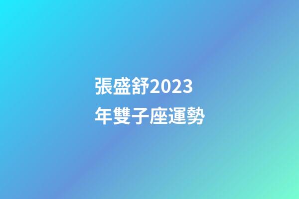 張盛舒2023年雙子座運勢-第1張-星座運勢-玄機派
