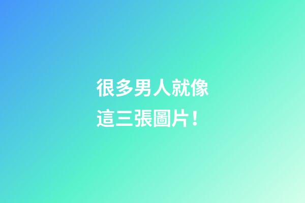 很多男人就像這三張圖片！