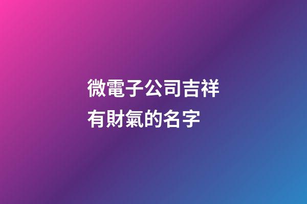微電子公司吉祥有財氣的名字