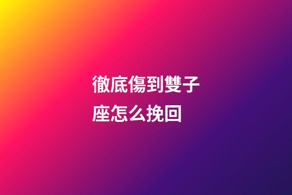 徹底傷到雙子座怎么挽回-第1張-星座運勢-玄機派