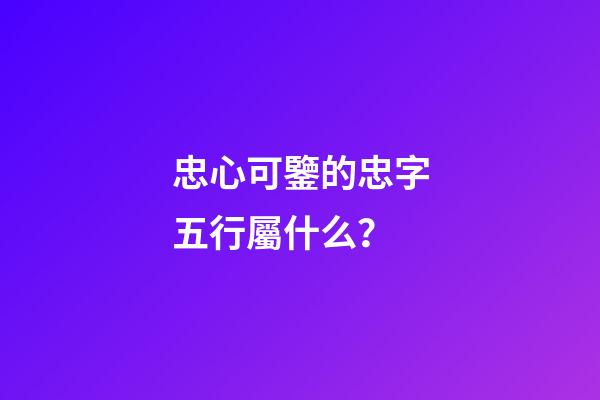 忠心可鑒的忠字五行屬什么？
